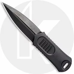WE Knife Company 2017E OSS Dagger - Justin Lundquist EDC - Black Stonewash 20CV - Double Edge Fixed Blade Dagger - Black Stonewash Stainless Steel And Black G10 - Kydex Sheath