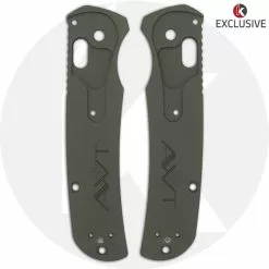 Benchmade Knives MODIFIED Benchmade Bugout 535 + KP Exclusive Panzer Green Cerakote AWT Aluminum Scales + KP Black Thumbstud & Standoffs -Benchmade Knives Shop AWT PANZER ARCHON BACK