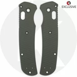 Benchmade Knives MODIFIED Benchmade Bugout 535 + KP Exclusive Panzer Green Cerakote AWT Aluminum Scales + KP Black Thumbstud & Standoffs -Benchmade Knives Shop AWT PANZER ARCHON FRONT