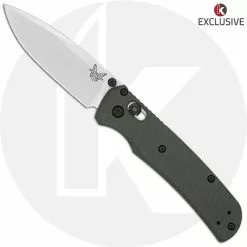 Benchmade Knives MODIFIED Benchmade Bugout 535 + KP Exclusive Panzer Green Cerakote AWT Aluminum Scales + KP Black Thumbstud & Standoffs