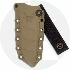 Benchmade Knives Benchmade Fixed Adamas 375FE-1 Knife - Shane Sibert - Single Piece Flat Earth CruWear Drop Point - Tan PIM Sheath - USA Made -Benchmade Knives Shop BM 375FDE SHEESH