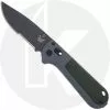 Benchmade Knives Benchmade Redoubt 430SBK - Part Serrated - Black D2 Drop Point - Overlander Gray Grivory And Forest Green - AXIS Lock Folder - USA Made