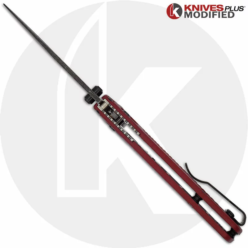 Benchmade Knives MODIFIED Benchmade Mini Bugout Red Dragon 533 Knife - Acid Stonewash - Rit Dyed Handle - KP Black Thumbstud & Standoffs 4 Benchmade Knives MODIFIED Benchmade Mini Bugout Red Dragon 533 Knife - Acid Stonewash - Rit Dyed Handle - KP Black Thumbstud & Standoffs - Image 4