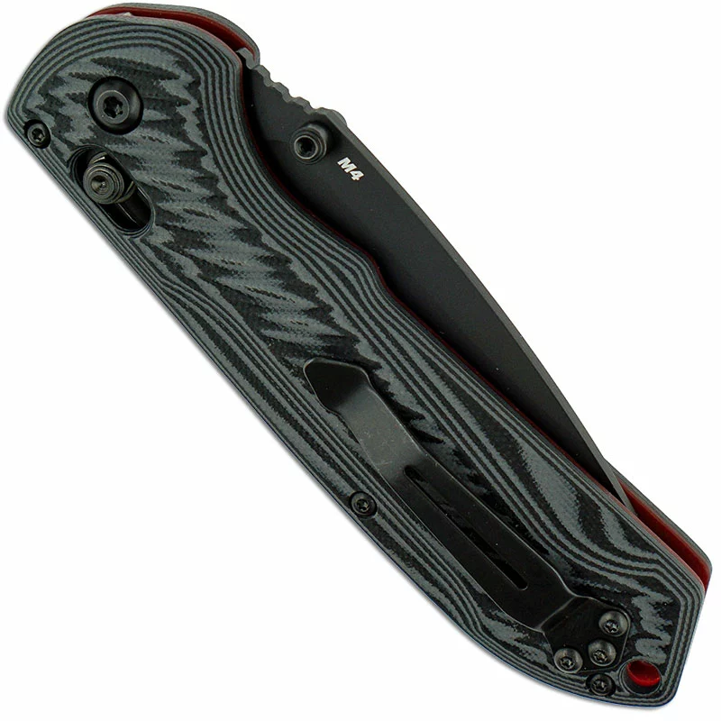 Benchmade Knives Benchmade 560-1 Freek M4 Knife 560BK-1 Black M4 Steel Drop Point, Gray And Black G10 AXIS Lock Folder USA Made 4 Benchmade Knives Benchmade 560-1 Freek M4 Knife 560BK-1 Black M4 Steel Drop Point, Gray And Black G10 AXIS Lock Folder USA Made - Image 4