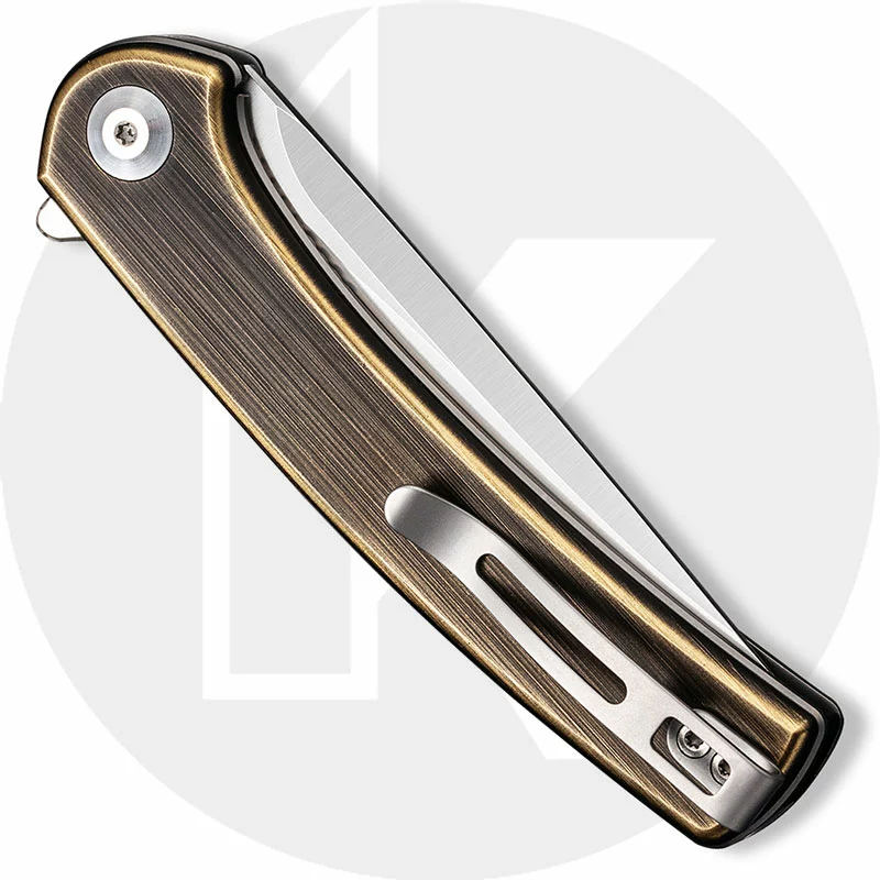 CIVIVI Knives CIVIVI Mini Asticus Knife C19026B-2 - Satin Drop Point - Black Hand Rubbed Brass - Liner Lock Flipper Folder 3 CIVIVI Knives CIVIVI Mini Asticus Knife C19026B-2 - Satin Drop Point - Black Hand Rubbed Brass - Liner Lock Flipper Folder - Image 3