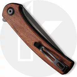 CIVIVI Knives CIVIVI Mini Asticus Knife C19026B-5 - Black Stonewash Drop Point - Cuibourtia Wood - Liner Lock Flipper Folder 5 CIVIVI Knives CIVIVI Mini Asticus Knife C19026B-5 - Black Stonewash Drop Point - Cuibourtia Wood - Liner Lock Flipper Folder -Benchmade Knives Shop C19026B 5 Mini Asticus CLOSED BACK