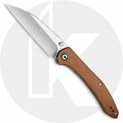 CIVIVI Knives CIVIVI Hadros Knife C20004-2 - Value Price EDC - Satin Wharncliffe - Brown Micarta - Liner Lock Folder