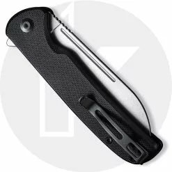 CIVIVI Knives CIVIVI Chevalier C20022-1 - Stonewash 14C28N - Black G10 - Button Lock Flipper Folder -Benchmade Knives Shop C20022 1 Chevalier CLOSED BACK