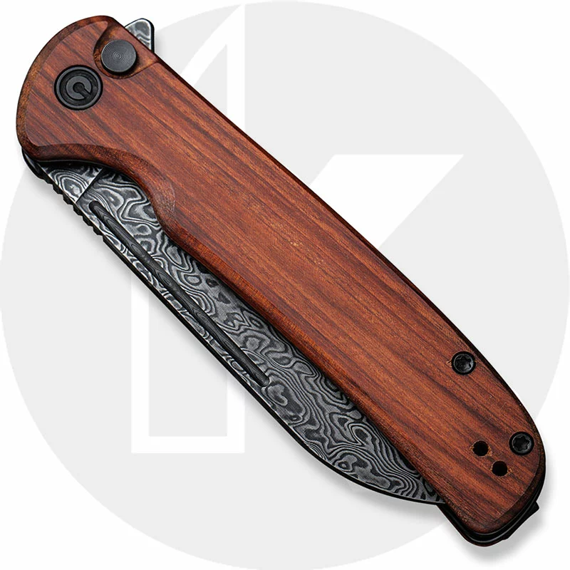 CIVIVI Knives CIVIVI Chevalier C20022-DS1 - Black Damascus - Cuibourtia Wood - Button Lock Flipper Folder 2 CIVIVI Knives CIVIVI Chevalier C20022-DS1 - Black Damascus - Cuibourtia Wood - Button Lock Flipper Folder - Image 2