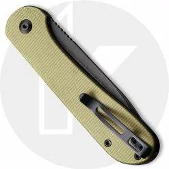 CIVIVI Knives CIVIVI Button Lock Elementum C2103B - Black Stonewash 14C28N - Olive Micarta - Manual Action - Button Lock Folder -Benchmade Knives Shop C2103B Button Lock Elementum CLOSED BACK