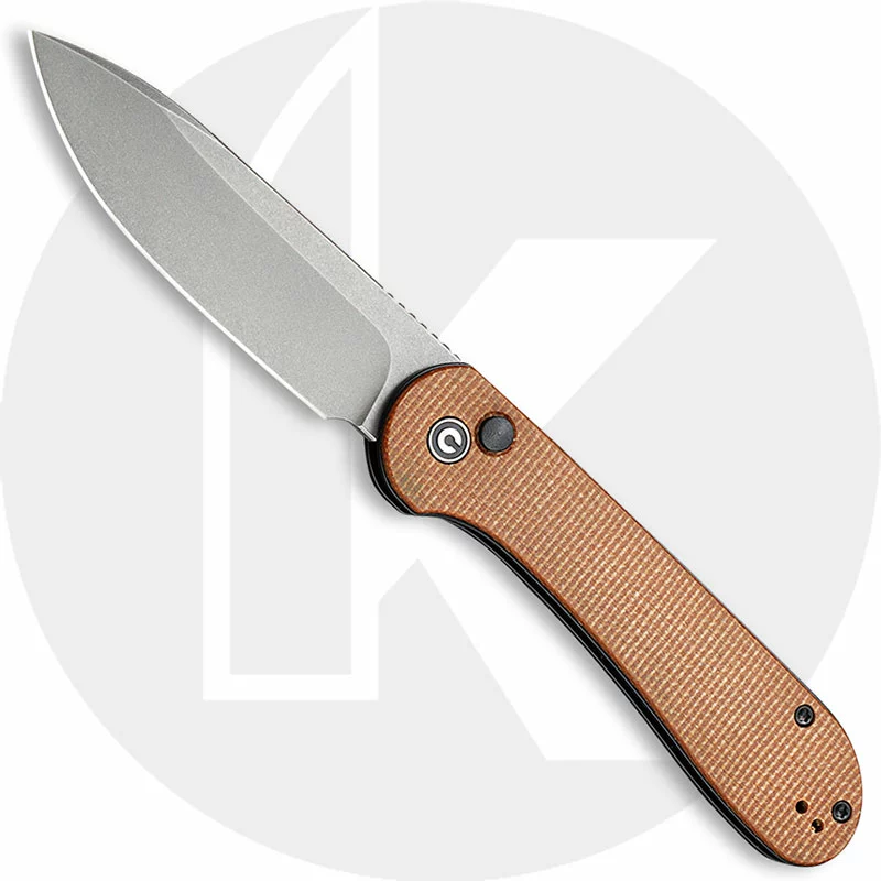 CIVIVI Knives CIVIVI Button Lock Elementum C2103D - Gray Stonewash 14C28N - Brown Micarta - Manual Action - Button Lock Folder 1 CIVIVI Knives CIVIVI Button Lock Elementum C2103D - Gray Stonewash 14C28N - Brown Micarta - Manual Action - Button Lock Folder