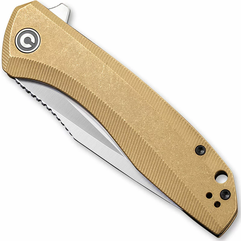 CIVIVI Knives CIVIVI Baklash Knife C801J - Satin 154CM Drop Point - Stonewash Brass - Liner Lock Flipper Folder 2 CIVIVI Knives CIVIVI Baklash Knife C801J - Satin 154CM Drop Point - Stonewash Brass - Liner Lock Flipper Folder - Image 2