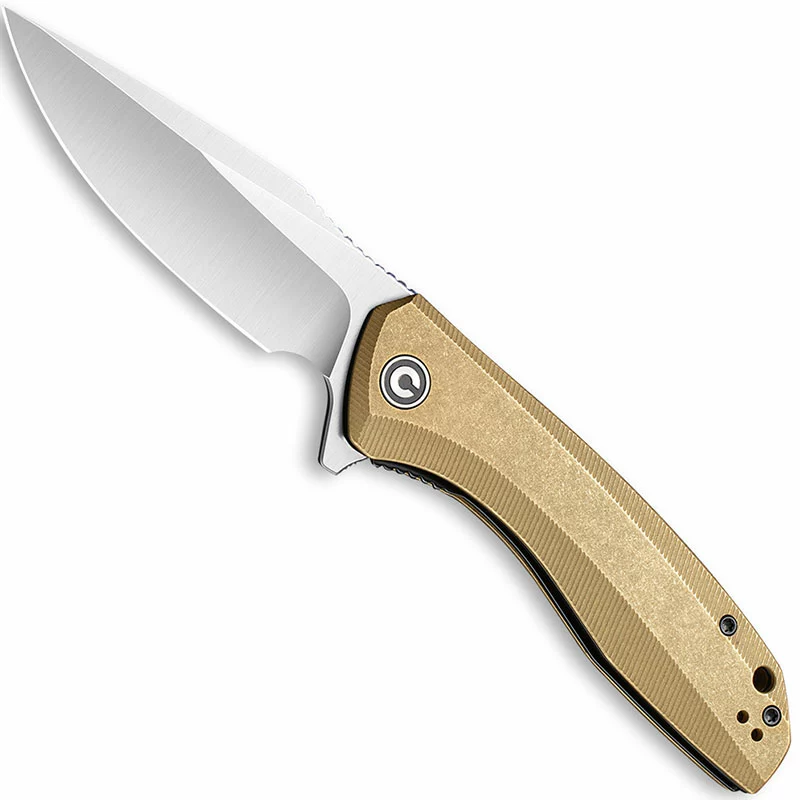 CIVIVI Knives CIVIVI Baklash Knife C801J - Satin 154CM Drop Point - Stonewash Brass - Liner Lock Flipper Folder 1 CIVIVI Knives CIVIVI Baklash Knife C801J - Satin 154CM Drop Point - Stonewash Brass - Liner Lock Flipper Folder