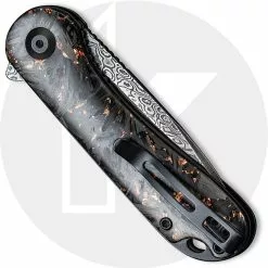 CIVIVI Knives CIVIVI Elementum C907C-DS3 - Black Damascus Drop Point - Shredded CF / Copper Shred - Liner Lock Flipper Folder 5 CIVIVI Knives CIVIVI Elementum C907C-DS3 - Black Damascus Drop Point - Shredded CF / Copper Shred - Liner Lock Flipper Folder -Benchmade Knives Shop C907C DS3 Elementum CLOSED BACK