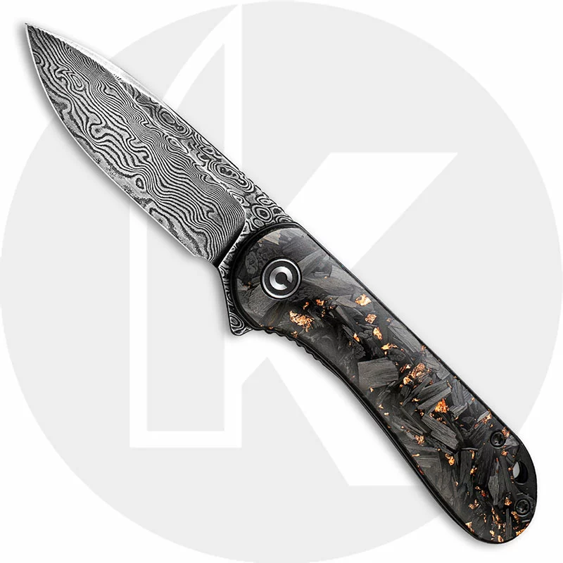 CIVIVI Knives CIVIVI Elementum C907C-DS3 - Black Damascus Drop Point - Shredded CF / Copper Shred - Liner Lock Flipper Folder 1 CIVIVI Knives CIVIVI Elementum C907C-DS3 - Black Damascus Drop Point - Shredded CF / Copper Shred - Liner Lock Flipper Folder
