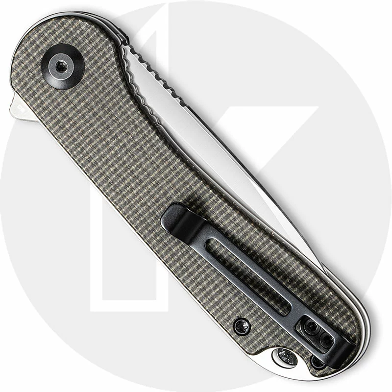 CIVIVI Knives CIVIVI Elementum Knife C907T - Satin D2 Drop Point - Dark Green Micarta - Liner Lock Flipper Folder 3 CIVIVI Knives CIVIVI Elementum Knife C907T - Satin D2 Drop Point - Dark Green Micarta - Liner Lock Flipper Folder - Image 3