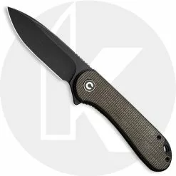 CIVIVI Knives CIVIVI Elementum Knife C907Z - Black Stonewash D2 Drop Point - Dark Green Micarta - Liner Lock Flipper Folder