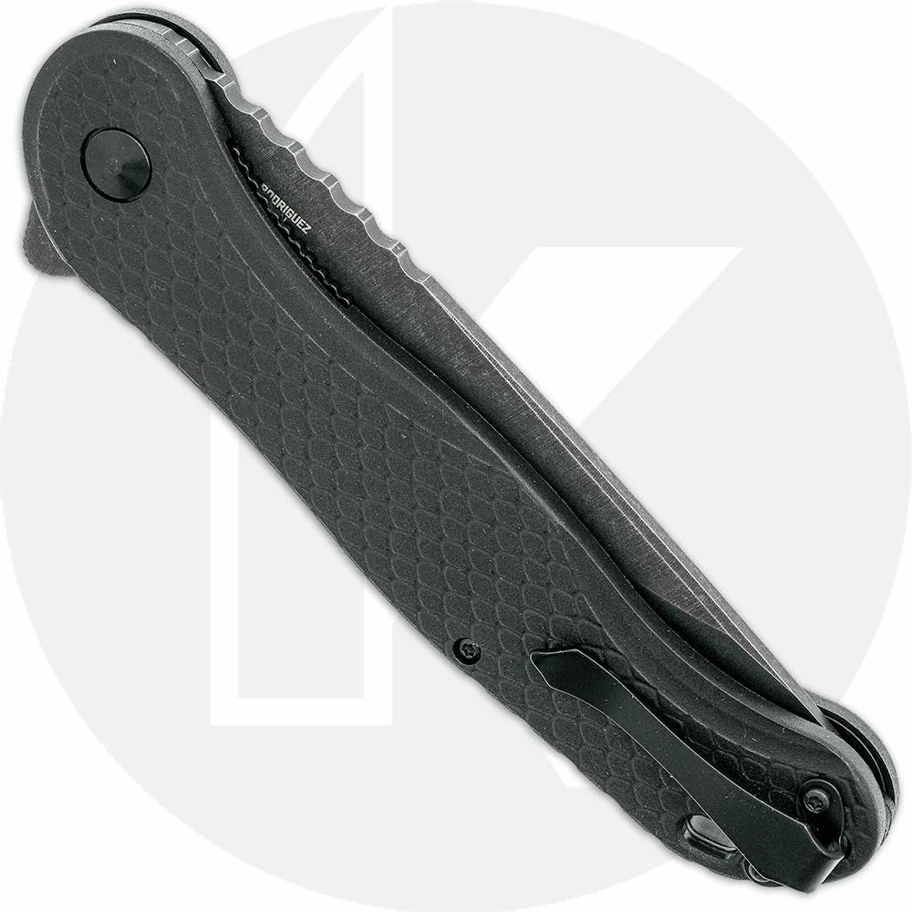 CRKT Knives CRKT Taco Viper Assisted 2267 - Part Serrated Black Stonewash Drop Point - Black GRN - Liner Lock Flipper Folder 3 CRKT Knives CRKT Taco Viper Assisted 2267 - Part Serrated Black Stonewash Drop Point - Black GRN - Liner Lock Flipper Folder - Image 3