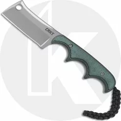 CRKT Knives CRKT Minimalist Cleaver - 2383 - Alan Folts - Neck Knife - Bead Blast Fixed Blade - Finger Grooved Handle