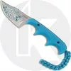 CRKT Knives CRKT Minimalist Bowie Cthulhu - 2387O - Alan Folts - Neck Knife - Embellished Bowie Fixed Blade - GITD Finger Grooved Blue GRN