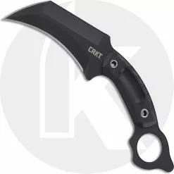 CRKT Knives CRKT Du Hoc 2630 Knife Austin McGlaun Black Karambit Fixed Blade Black G10 With Ring Pommel
