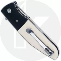 CRKT Knives CRKT Curfew 2867 - Russ Kommer Assisted EDC - Satin Drop Point - Black Aluminum / White Resin Infused Fiber - Flipper Folder 5 CRKT Knives CRKT Curfew 2867 - Russ Kommer Assisted EDC - Satin Drop Point - Black Aluminum / White Resin Infused Fiber - Flipper Folder -Benchmade Knives Shop CR 2867 CLOSED BACK