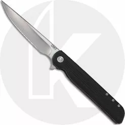 CRKT Knives CRKT LCK Plus Large 3810 - Matthew Lerch Assisted EDC - Satin Drop Point - Black GRN - Liner Lock Flipper Folder