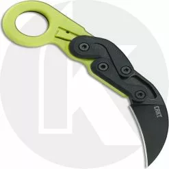 CRKT Knives CRKT Provoke Zap 4041G - Joe Caswell - Karambit Folder - Black Stonewash - Kinematic Action - Green Grivory - Ring Pommel