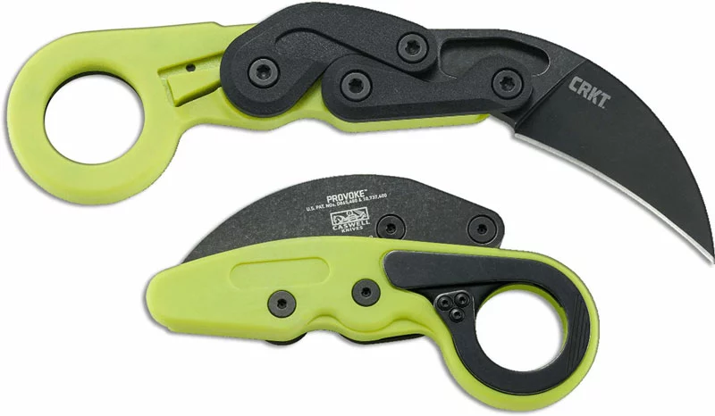 CRKT Knives CRKT Provoke Zap 4041G - Joe Caswell - Karambit Folder - Black Stonewash - Kinematic Action - Green Grivory - Ring Pommel 2 CRKT Knives CRKT Provoke Zap 4041G - Joe Caswell - Karambit Folder - Black Stonewash - Kinematic Action - Green Grivory - Ring Pommel - Image 2
