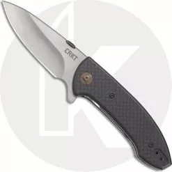 CRKT Knives CRKT Avant 4620 Knife Eric Ochs EDC Satin Drop Point Flipper Folder Carbon Fiber With IKBS Pivot