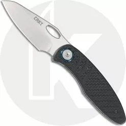 CRKT Knives CRKT Trask 5375 - Eric Ochs EDC - Satin D2 Modified Sheepfoot - Black GRN - Deadbolt Lock Folder