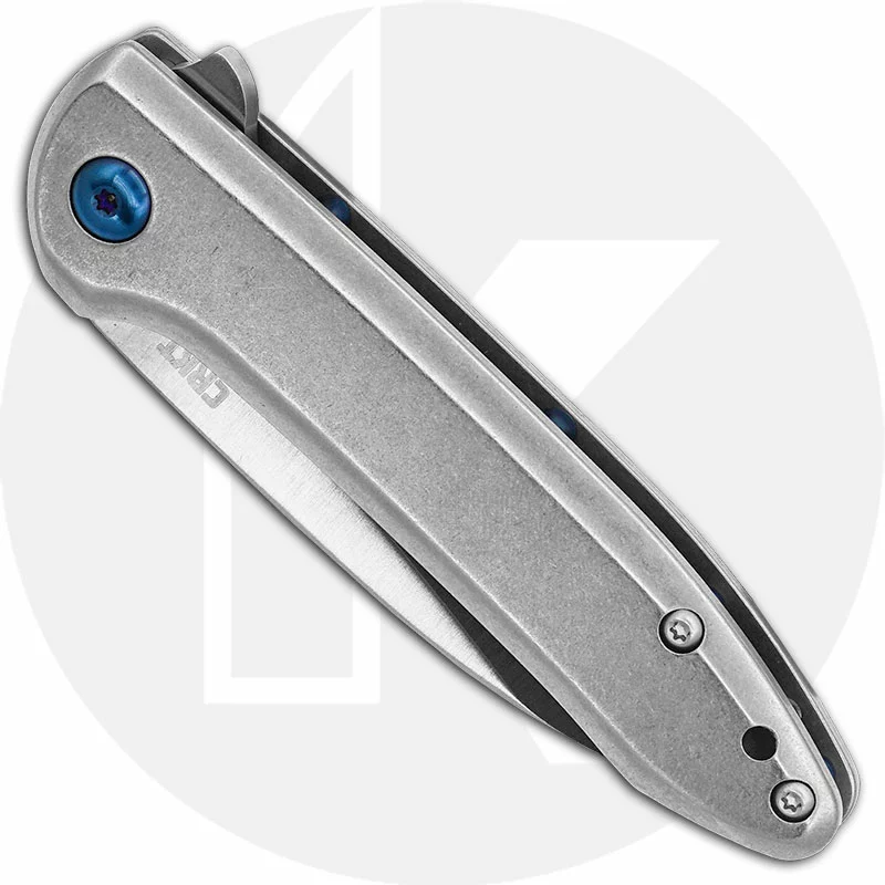 CRKT Knives CRKT Delineation 5385 - Eric Ochs Assisted EDC - Satin Drop Point - Stonewash Stainless Steel - Flipper Folder 2 CRKT Knives CRKT Delineation 5385 - Eric Ochs Assisted EDC - Satin Drop Point - Stonewash Stainless Steel - Flipper Folder - Image 2