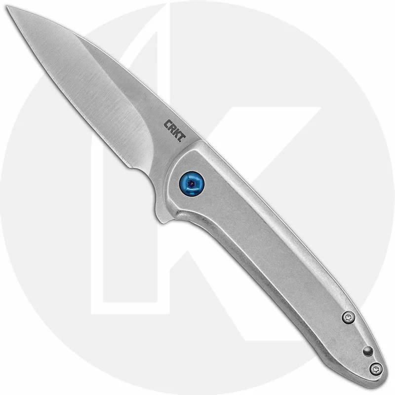 CRKT Knives CRKT Delineation 5385 - Eric Ochs Assisted EDC - Satin Drop Point - Stonewash Stainless Steel - Flipper Folder 1 CRKT Knives CRKT Delineation 5385 - Eric Ochs Assisted EDC - Satin Drop Point - Stonewash Stainless Steel - Flipper Folder