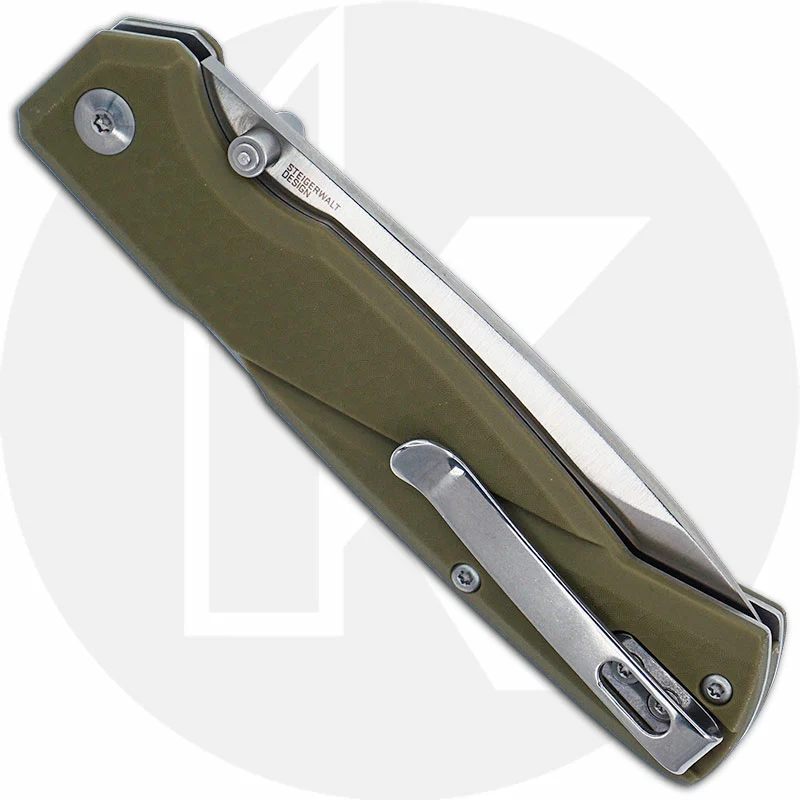 CRKT Knives CRKT Kova 6434 - Ken Steigerwalt Value Price EDC - Satin Drop Point - OD Green GRN - Front Lock Folder 3 CRKT Knives CRKT Kova 6434 - Ken Steigerwalt Value Price EDC - Satin Drop Point - OD Green GRN - Front Lock Folder - Image 3