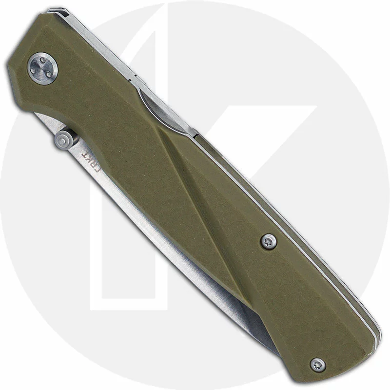CRKT Knives CRKT Kova 6434 - Ken Steigerwalt Value Price EDC - Satin Drop Point - OD Green GRN - Front Lock Folder 2 CRKT Knives CRKT Kova 6434 - Ken Steigerwalt Value Price EDC - Satin Drop Point - OD Green GRN - Front Lock Folder - Image 2