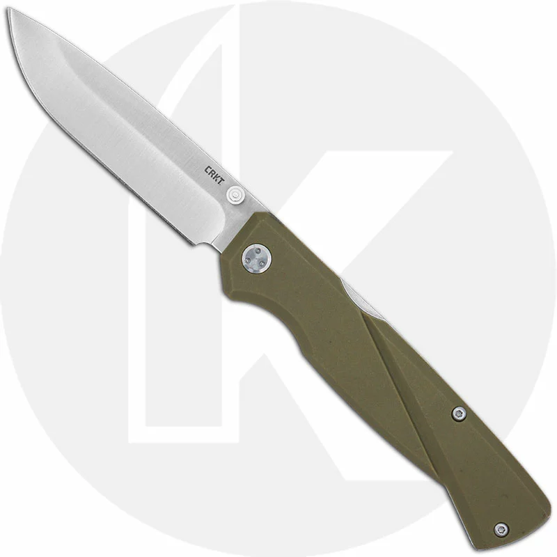 CRKT Knives CRKT Kova 6434 - Ken Steigerwalt Value Price EDC - Satin Drop Point - OD Green GRN - Front Lock Folder 1 CRKT Knives CRKT Kova 6434 - Ken Steigerwalt Value Price EDC - Satin Drop Point - OD Green GRN - Front Lock Folder
