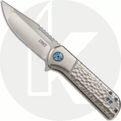 CRKT Knives CRKT Lanny 6525 - Liong Mah Assisted EDC - Satin Clip Point - Milled Aluminum - Liner Lock Flipper Folder