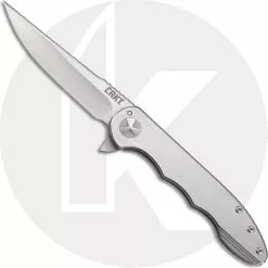 CRKT Knives CRKT Up And At 'Em 7076 Knife Matt Lerch EDC Drop Point Flipper Folder Stainless Steel Frame Lock