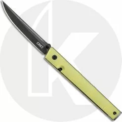 CRKT Knives CRKT CEO Bamboo 7096YGK - Richard Rogers Gents EDC - Black Stonewash Blade - Green Bamboo Style GRN - Liner Lock Folder