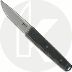 CRKT Knives CRKT Symmetry 7190 - Richard Rogers EDC - Bead Blast Drop Point - SS With Black GRN Inlay - Slip Joint Folder