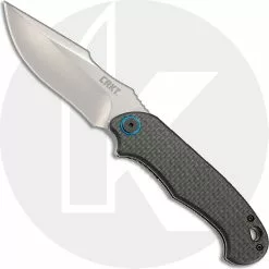 CRKT Knives CRKT PSD 7920 - Jim Hammond Assisted EDC - Satin Clip Point - Carbon Fiber Over Black G10 - Liner Lock Folder
