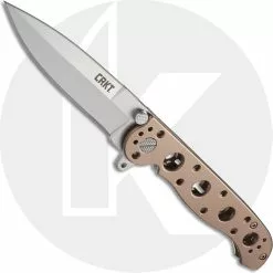 CRKT Knives CRKT M16-03BS Knife - Kit Carson EDC - Bead Blast Spear Point - Bronze Stainless Steel - Frame Lock Flipper Folder