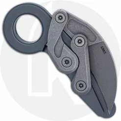 CRKT Knives CRKT Provoke Compact 4045 - Joe Caswell - Karambit Folder - Stonewash D2 - Kinematic Action - Dark Gray Aluminum - Ring Pommel -Benchmade Knives Shop CRKT 4045 CLOSED BACK