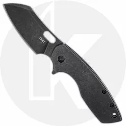 CRKT Knives CRKT Pilar Large Black 5315KS - Jesper Voxnaes EDC - Black Stonewash Wharncliffe - Flipper Folder