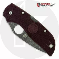 Spyderco Knives MODIFIED Spyderco Chaparral Lightweight - The Ron Burgundy - Acid Stonewash - Rit Dyed Handle -Benchmade Knives Shop DSC05194 3 LOGO