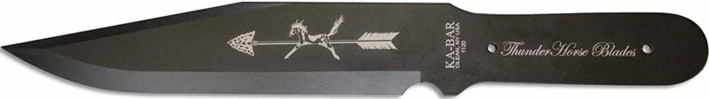 Ka-Bar Knives KABAR ThunderHorse Thrower 1120 - KJ Jones - Single Piece Black Tool Steel - Clip Point Blade - USA Made 1 Ka-Bar Knives KABAR ThunderHorse Thrower 1120 - KJ Jones - Single Piece Black Tool Steel - Clip Point Blade - USA Made