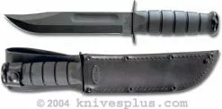 Ka-Bar Knives KA-1211, KA-BAR Black USMC Utility, Plain Edge, Leather