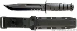 Ka-Bar Knives KA-1214, KA-BAR Black USMC Utility, Part Serrated Edge, Synthetic Sheath