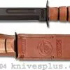 Ka-Bar Knives KABAR Knife, USMC Plain Edge With Leather Sheath, KA-1217