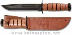 Ka-Bar Knives KABAR Knife, USMC Plain Edge With Leather Sheath, KA-1217